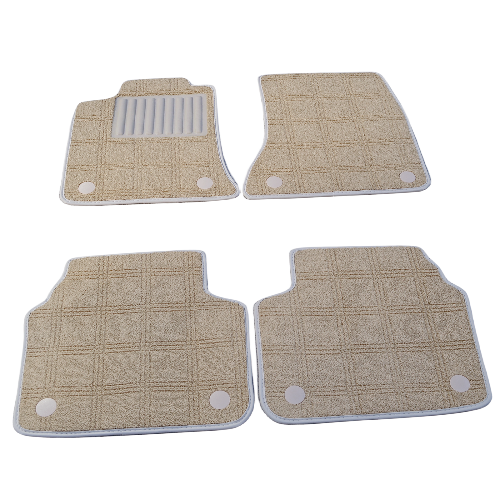 Carvigor Beige Diamond&Beige Double Layer Luxury Car Mats Set