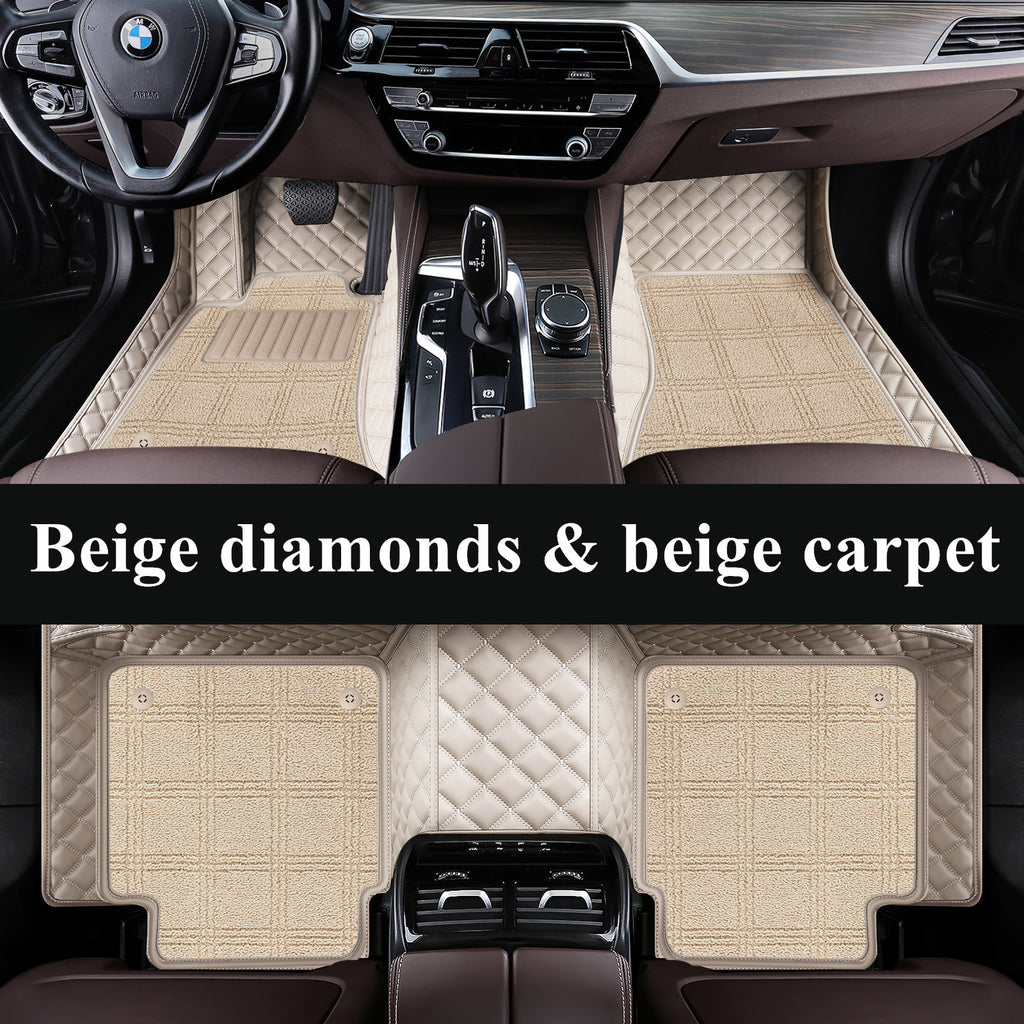 Carvigor Diamond Double Layer Luxury Car Mats Set