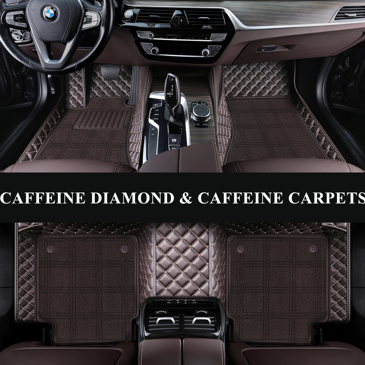 Carvigor Caffeine Diamond&Caffeine Double Layer Luxury Car Mats Set