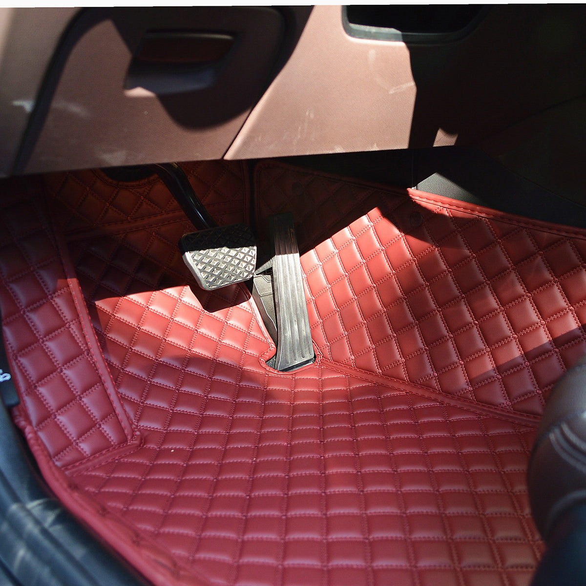 Carvigor Wind Red Diamond Stitching Custom Luxury Car Mats Set