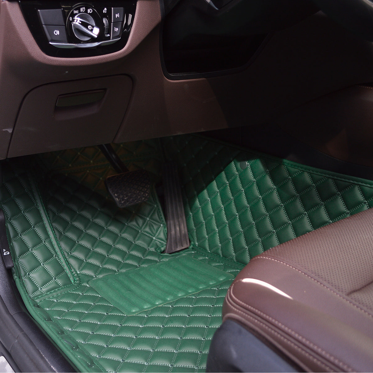 Carvigor Green Diamond Stitching Custom Luxury Car Mats Set