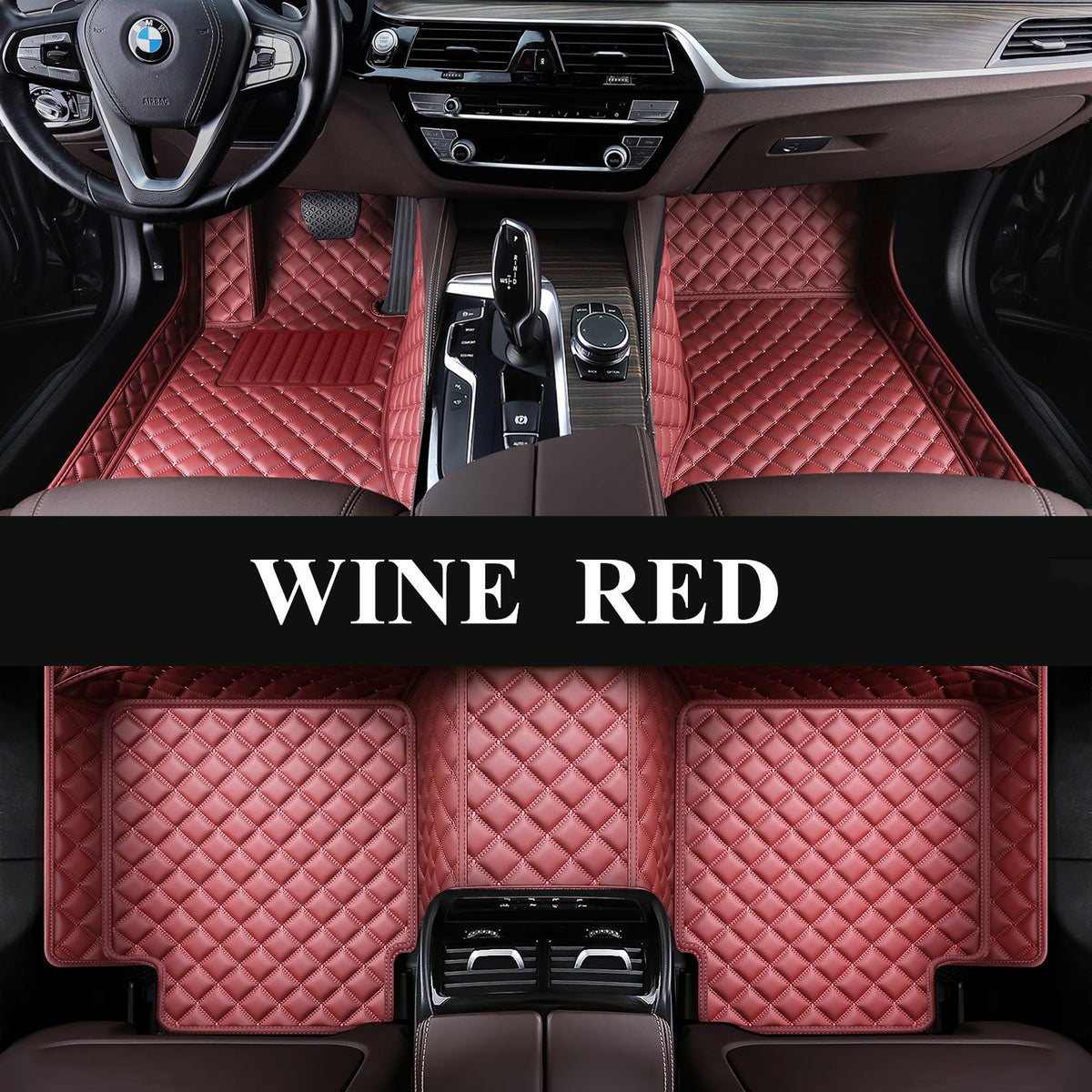 Carvigor Wind Red Diamond Stitching Custom Luxury Car Mats Set